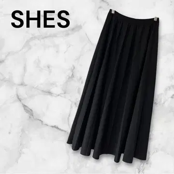 [ 새상품급 ]  빅 플리츠 스커트 블랙 M 고급 실루엣 레어 인기 모델