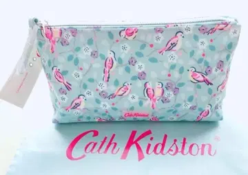 [ 미사용 새상품 ] 캐스키드슨 매트 지퍼 메이크 파우치 작은 새 꽃무늬