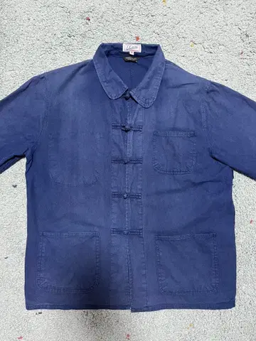 70s 80s 프렌치 워크 셔츠 차이나 셔츠 페이드 밀리터리