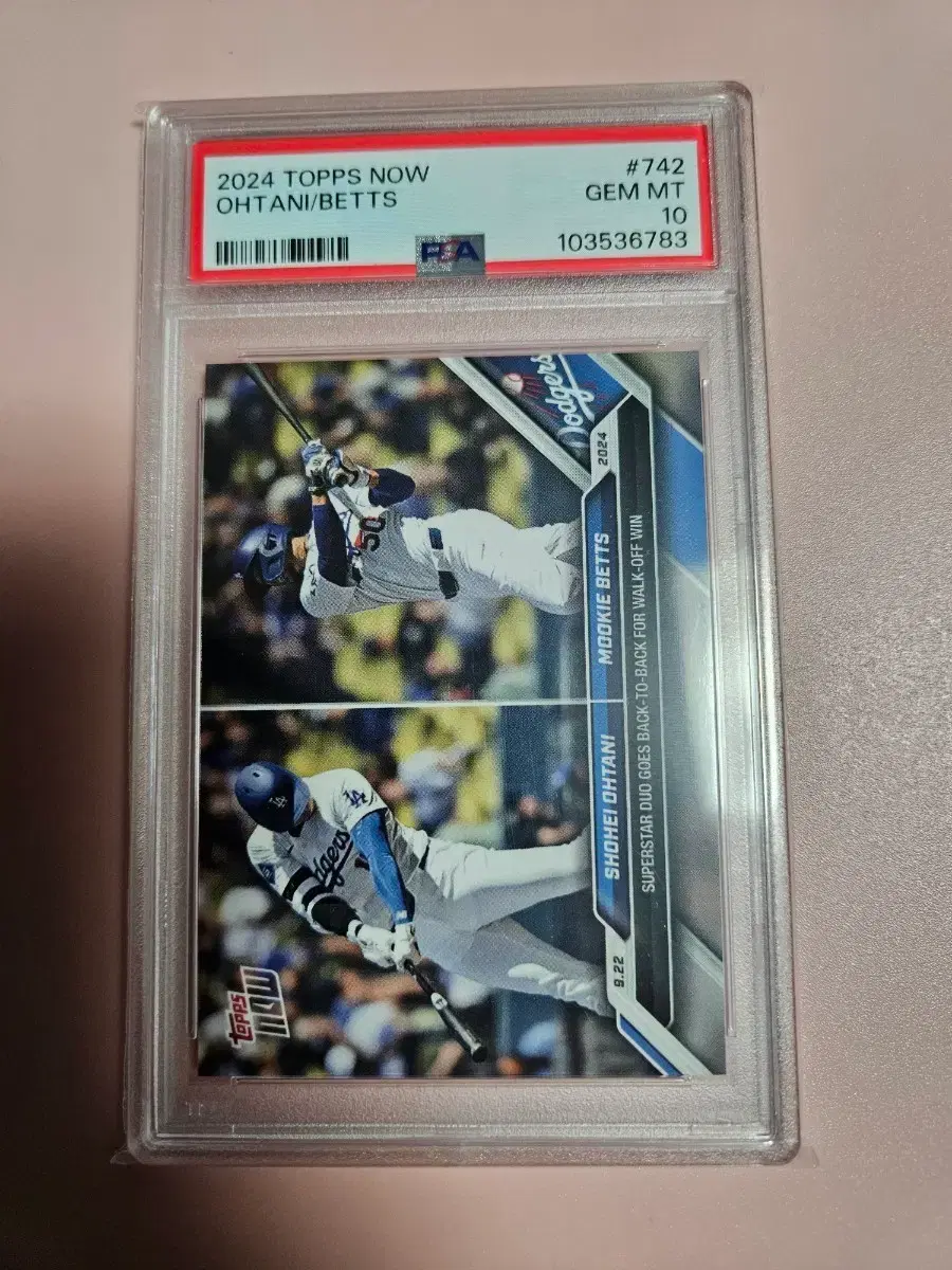 오타니 PSA 10등급 2024 Topps Now 무키베츠 백투백 기념