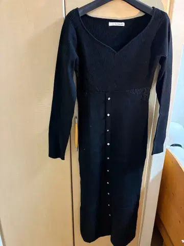 ROYALPARTY 사이드 허리 레이스 타이트 니트 원피스