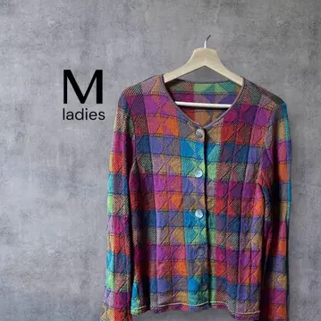 DAMA collection 90s 가디건 기하학 패턴 울 100%