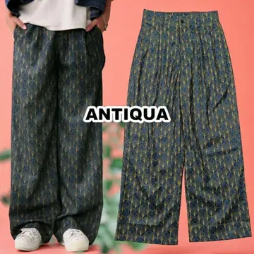 ANTIQUA 안티카 트리 카페 뉴앙스 패턴 스트레이트 팬츠