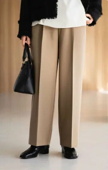 새상품 스튜디오 클립 와이드 스트레이트 팬츠 브라운 카키 PM