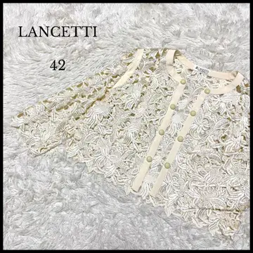 [ LANCETTI ] 란체티 레이스 자켓 42 화이트 포멀