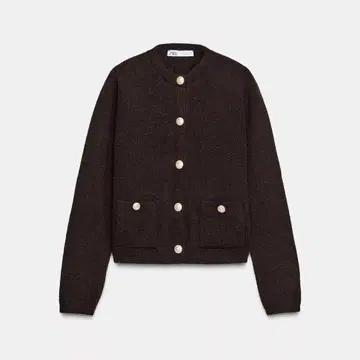 ZARA 최신 골드 버튼 니트 가디건 S