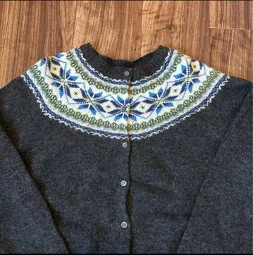 엘엘빈 울 페어아일 패턴 가디건 미국 빈티지 의류