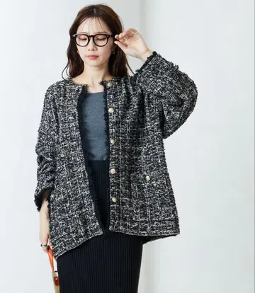 자카드 니트 골드 버튼 가디건