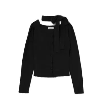 bubbles 리본 머플러 니트탑 블랙