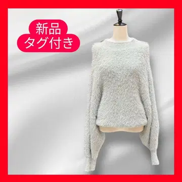 택 포함 새상품 라메 샤기 니트 그레이 상의 M 데이트 외출 가을/겨울