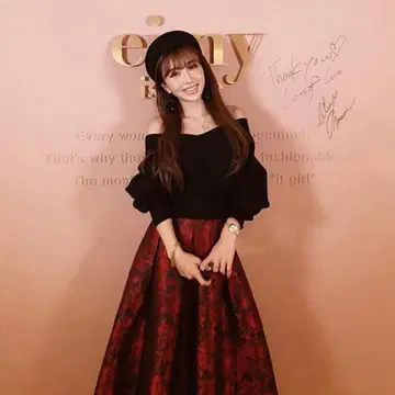 eimy istoire 자카드 스커트 콤비 니트 원피스