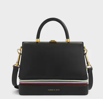 찰스앤키스 아코디언 디테일 핸들 백