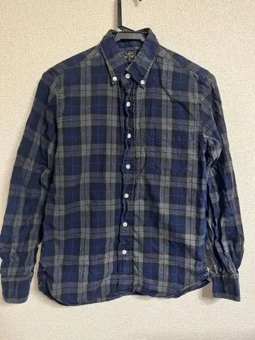 BEAMS PLUS BD셔츠 체크 무늬 블랙워치 긴팔 XS