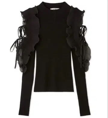 SINDIEL 프릴 슬리브 니트 풀오버