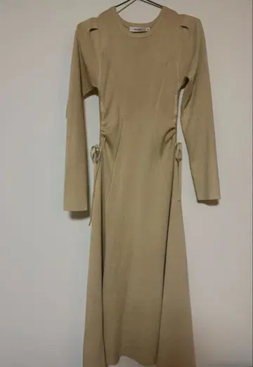 moussy 리브 베이지 니트 원피스