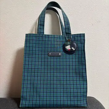 패밀리아 블루 계열 체크 토트백