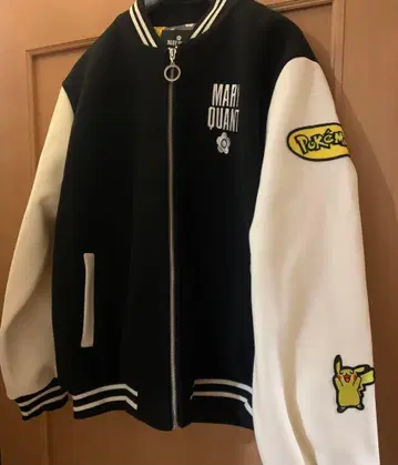 MARY QUANT 마리쿠와 포켓몬 콜라보 피카츄 바시티 자켓 블루종