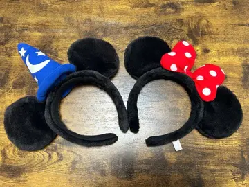 디즈니랜드 Disney 미키 미니 마법 모자 리본 머리띠 2개 세트 A