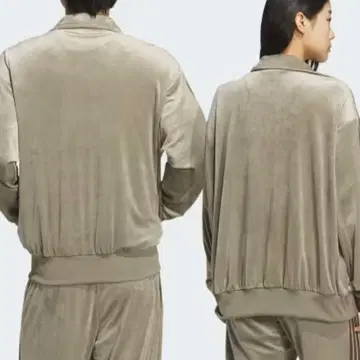 베이지 플리스 저지 카라 부착