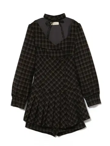 Renon pleats mini dress beige