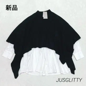 새상품 저스길리티 판초 x 튜닉 블라우스 SET 블랙