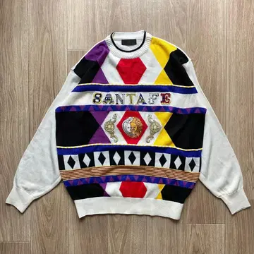 santa fe 산타페 올 패턴 로고 니트