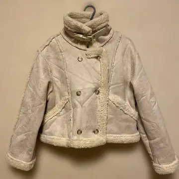 MAJESTICLEGON 무스탕풍 보아 자켓 벨트 포함 숏코트 M