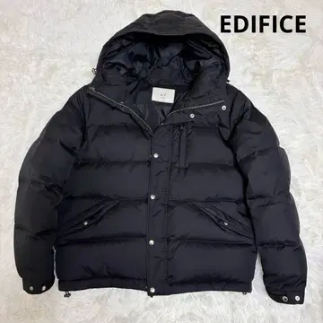 새상품급 417 EDIFICE 후드 부착 다운 자켓 블랙 L 사이즈