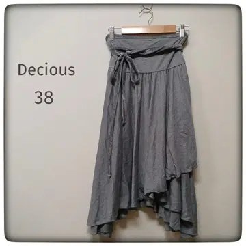 Decious 데이셔스 비대칭 랩 스타일 스커트 38 그레이