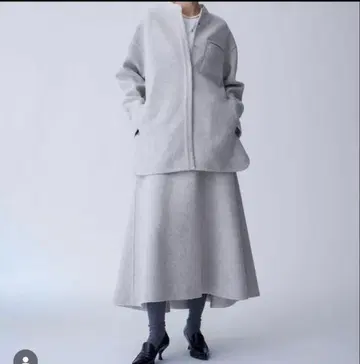 ebure 지론라무 멜톤 플레어 스커트 38