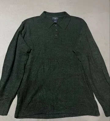 DOCKERS 다크 그린 긴팔 피케 셔츠 스트라이프 L 사이즈