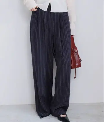 카스타네 전인류 팬츠 핀스트라이프 슬랙스 블루 기타1