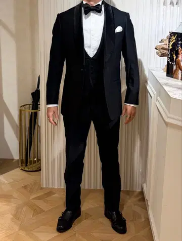 [ 신랑 5종 세트 ] 턱시도 보타이 셔츠 베스트 커프스 링크 결혼식