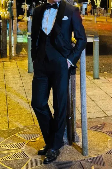 [ 신랑 5종 세트 ] 턱시도 보타이 셔츠 베스트 커프스 링크 결혼식