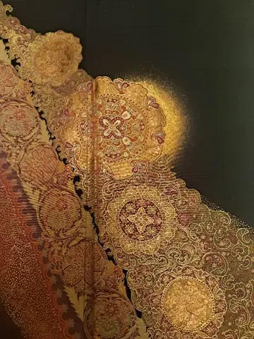 새상품급 럭셔리 블랙 전통 예복 기모노 금은채 비익 봉제 풀세트