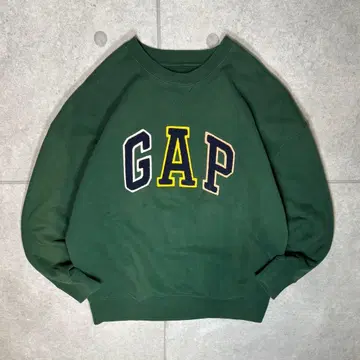 GAP 맨투맨 앞V 가제트 상량 자수 아치 로고 페이드 올드