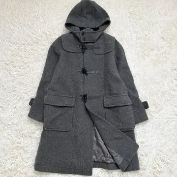 새상품급 무인양품 무지 라보 더플 코트 롱 그레이쉬 브라운 S-M