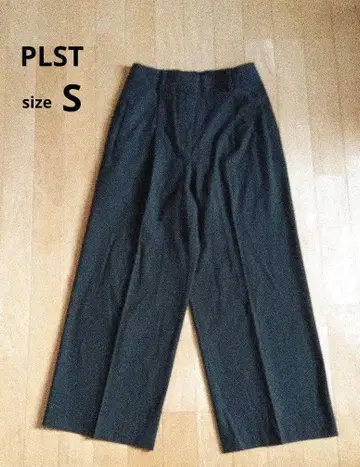 PLST 린넨 블렌드 와이드 팬츠 S 블랙