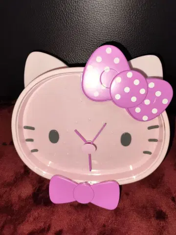 초레어! 헬로키티 페이스 모양 시계 당시 물품 HelloKitty 벽시계