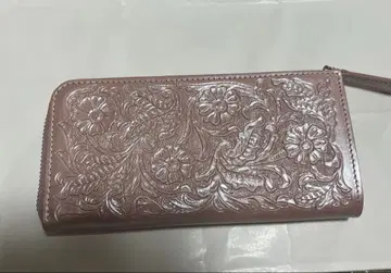 Carving Tribes 장지갑 핑크 골드