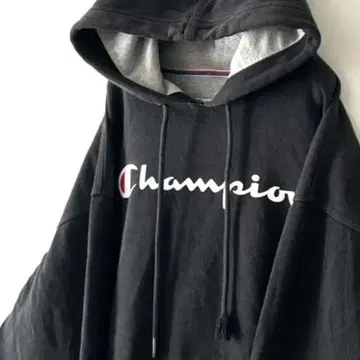 챔피온 로고 맨투맨 후드티 L 블랙 올드 구제 의류