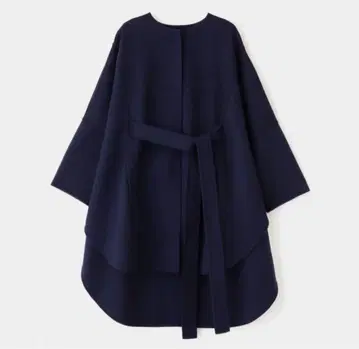 컨디션 최상 LE PHIL 소프트 울 리버 판초 케이프 코트 네이비