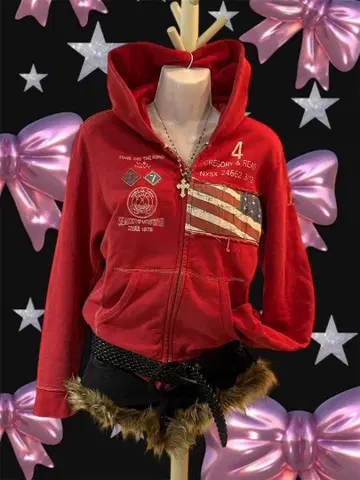 AVIREX 아비렉스 후드티 데미지 가공 집업 후드티