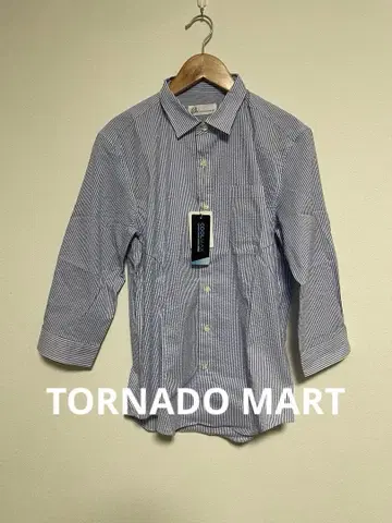 새상품 TORNADO MART 스트라이프 7부 소매 셔츠 COOL MAX