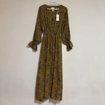 택 포함 새상품 9,900엔 프리즈마트 플라워 프린트 원피스 머스타드