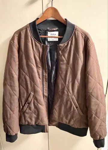 이카 충전솜 블루종 퀼팅 브라운 집업 XL