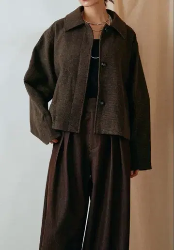 미사용 새상품 ECICA 에시카 체크 트위드 자켓