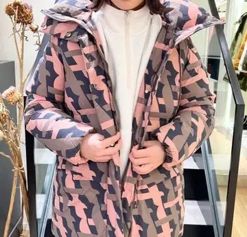 AIGLE 후드 부착 패턴 패딩 자켓