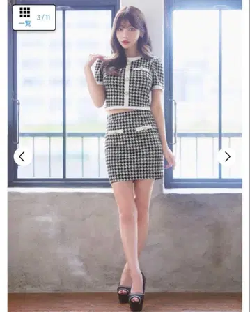 12월 15일까지 한정 가격 데이지 스토어 하운드투스 체크 펄 버튼 셋업