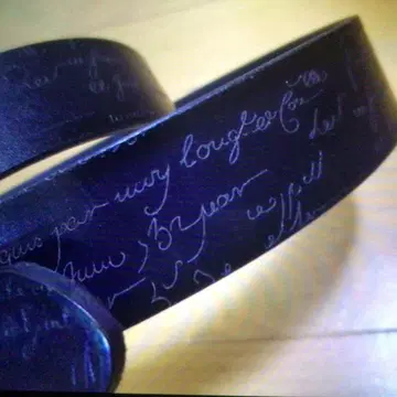 현품 한정 이탈리아 가죽 벨트 소가죽 천연 가죽 영문 캘리그라피 블랙